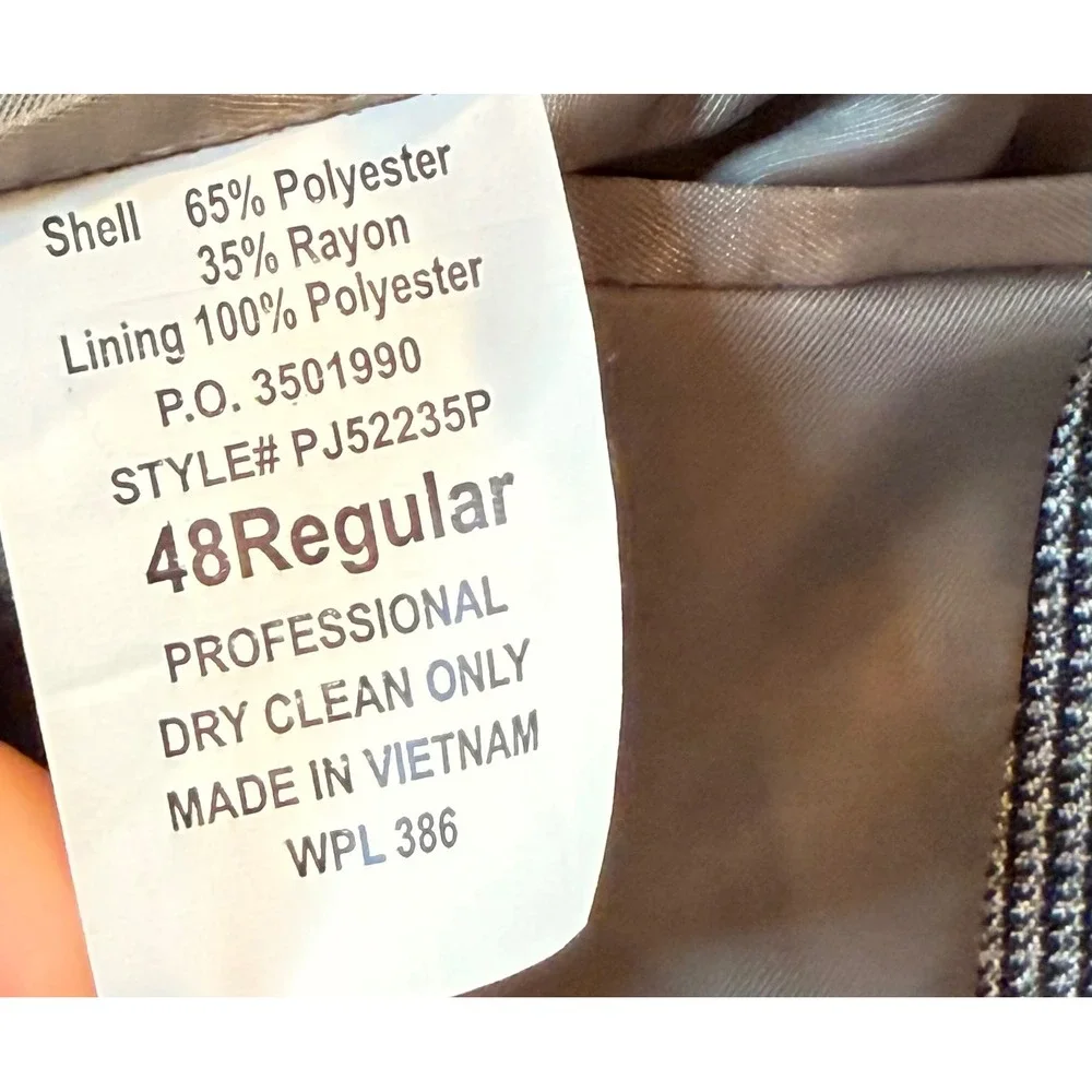 Bert Pulitzer Blazer Mens 48R Grey Micro Pattern 2 Button Sport Coat - Career